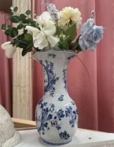 A large blue & white vase. Height 33cm