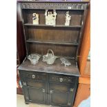 An Oak Ercol style dresser with plate rack 180 x 95 x 49cm COLLECT ONLY