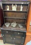 An Oak Ercol style dresser with plate rack 180 x 95 x 49cm COLLECT ONLY