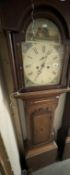 A Grandfather clock with key, Pendulum & weights (Needs work to get operating)