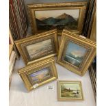 A collection of 5 oil paintings