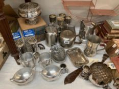 A quantity of silver plate including goblets etc & A Picquot ware coffee pot