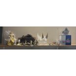 A selection of biblical figurines including A nativity stable scene, Angels etc