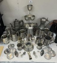 A large lot of pewter & some silver plate