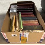 A box of books including Dickens, George Eliot etc & A set of The Beatles CD's