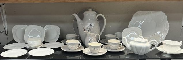 A Royal Doulton coffee set, Shelley teapot & plates etc