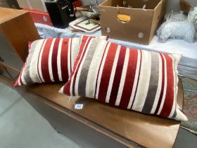 2 cushions with feather inserts
