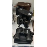 2 Vintage cased binoculars & A Procam pair of binoculars