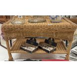 A Wicker conservatory side table