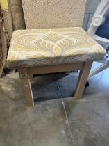 A Floral pattern upholstered bedroom stool