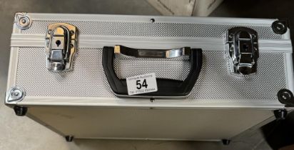 An Aluminium camera carry case