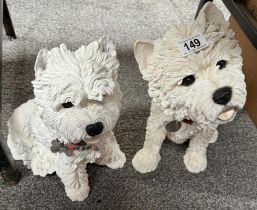 2 Large terrier dog figures