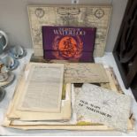 A quantity of old maps & other ephemera including Jackdaw no 18: Battle of Waterloo