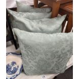 4 Green floral pattern cushions