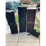 8 various stereo speaker (4 pairs) including Technics and Sony