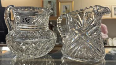 2 Cut glass jugs