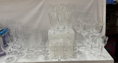 Various sets of drinking glasses (6's & 4's) including crystal
