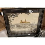 A framed & glazed print 'Lincoln Cathedral From The Brayford Pool' by John Bungay 42 x 36cm