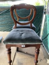 A pair of mahogany Balloon back chairs and garden sieve