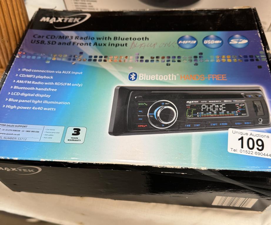 A new boxed Maxter car stereo & new boxed Ripspeed stereo car speakers - Image 2 of 3