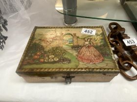 A vintage 'Workshop' tin and quantity of buttons