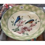 A good hand painted plate featuring birds entitled 'Summer Greetings'