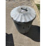 A vintage metal dustbin & lid