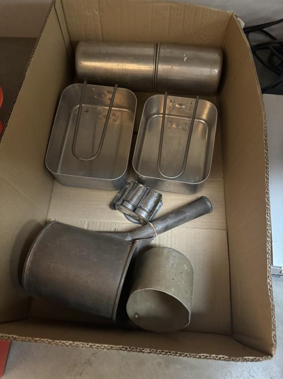 A quantity of metal camping, cooking implements & metal containers - Image 2 of 2