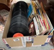 8 compartments of EP records and 45 rpm records