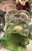 A selection of plates including commemorative plates