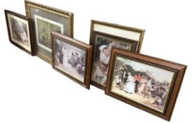 A quantity of period fresco scenes & 2 other prints