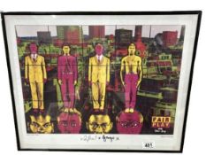 A Gilbert & George signed print 'Fair Play 1991' original signatures 42 x 52cm including frame