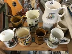 A mixed lot of tankards.