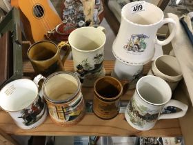 A mixed lot of tankards.