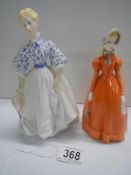 Two Royal Worcester figurines.