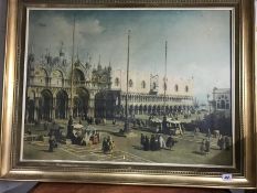 Large, gilded picture of Venice