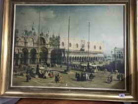 Large, gilded picture of Venice