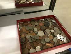 A tray of mixed coinage