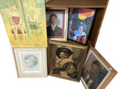 A quantity of oil portraits & paintings