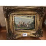 Gilded frame picture of children playing