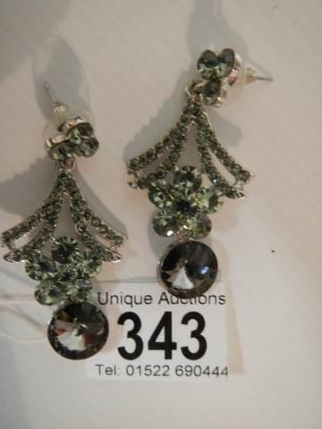 A pair of diamonte pendant earrings. - Image 2 of 3