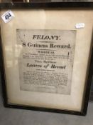 Framed print ' 8 Guineas Reward'