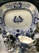 A quantity of blue & white ceramics