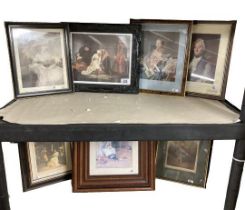 A quantity of period ladies portrait prints