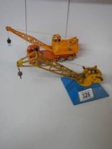 Two early Dinky die cast cranes, complete.