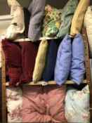 A large selection of cushions
