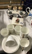 A quantity of interesting items including condiment set ,