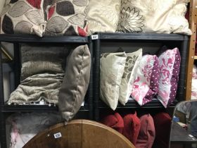 A large selection of cushions