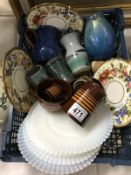 A quantity of chinaware including decorative plates and gallery pottery