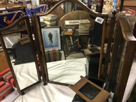 Three mirror, dressing table mirror, Dark wood